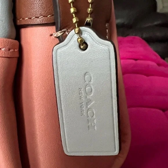 SOLD LIVE Coach 1941 - 2022 Peach & Brown Glove-tanned Leather Crossbody - Picture 7 of 16